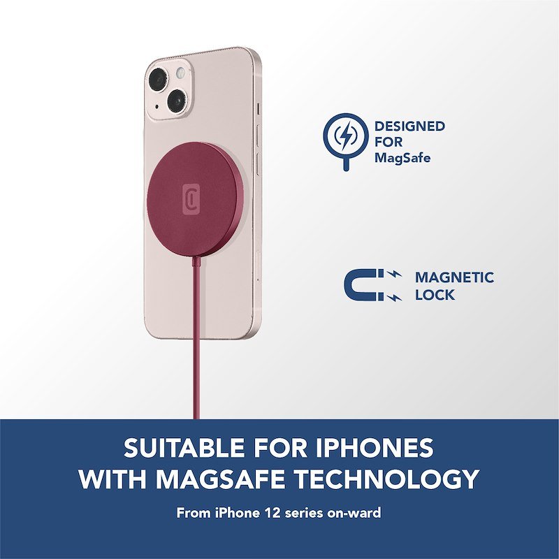 Cellularline MAG Wireless Charger MAGSFWIRELESSCOLR  rosso
