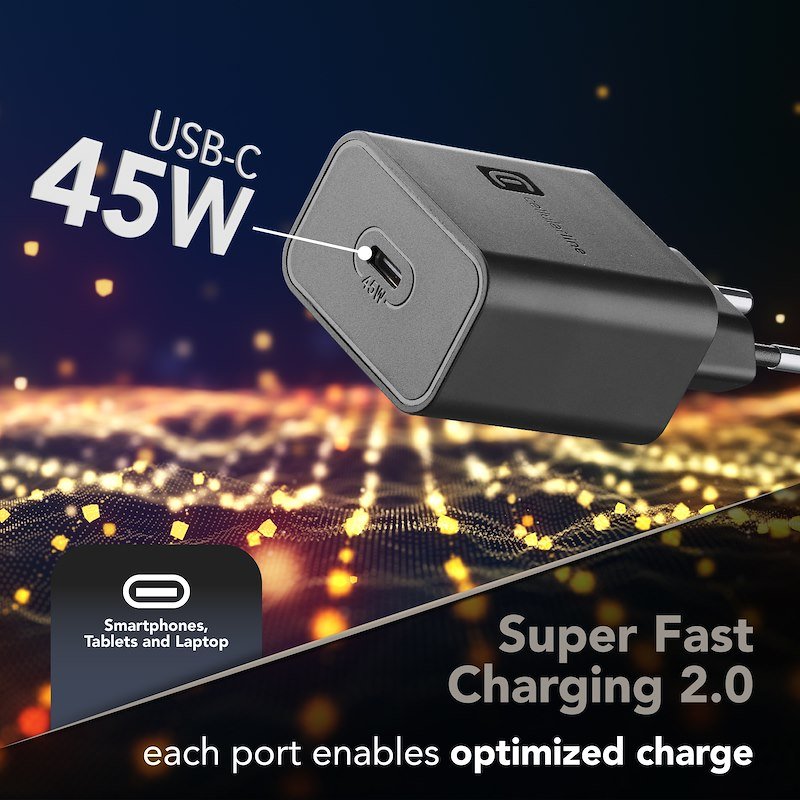 Cellularline Super fast Charger Achsmusbc45wk Nero