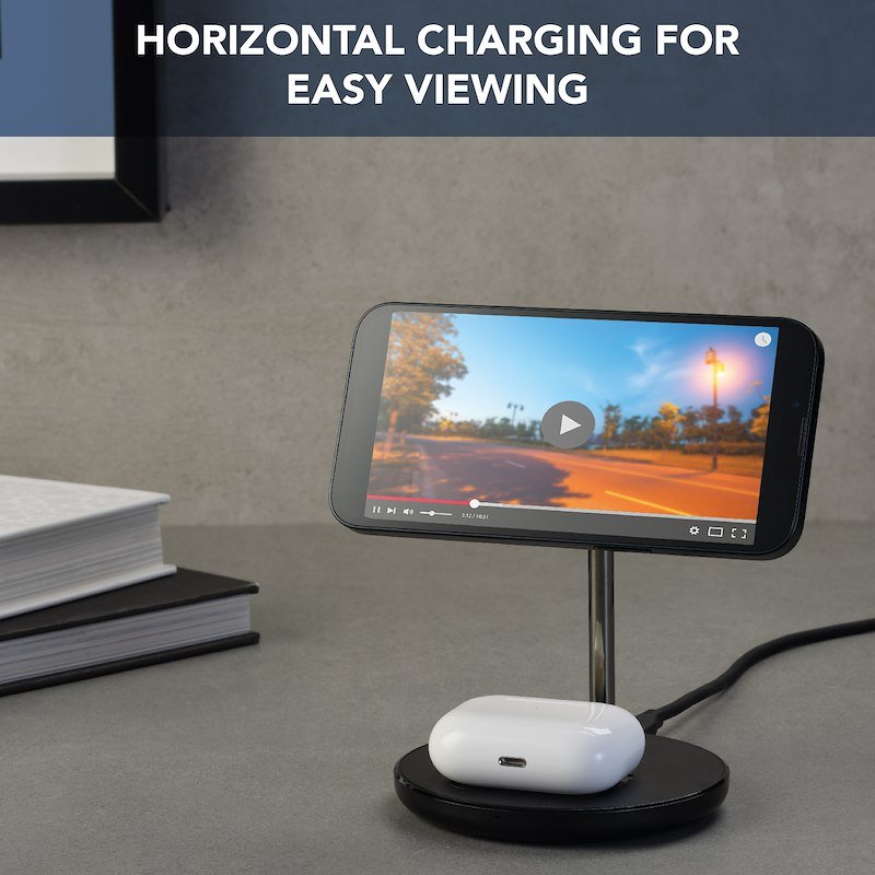Cellularline wireless charger iPhone Magsf2in1wirk nero