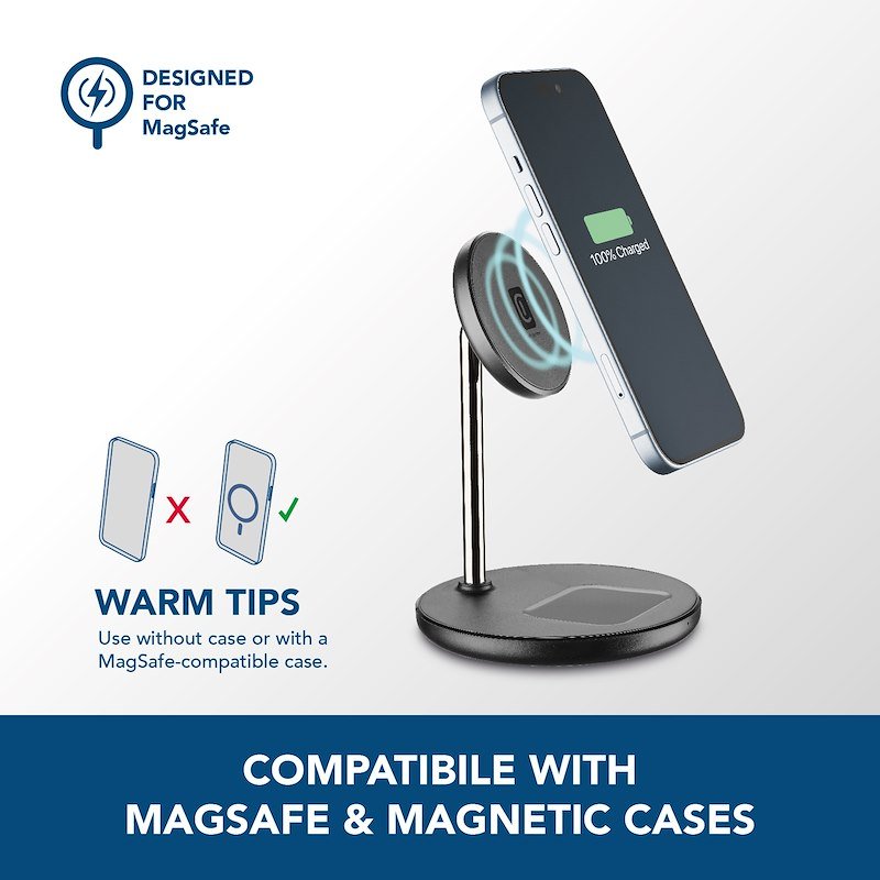 Cellularline wireless charger iPhone Magsf2in1wirk nero