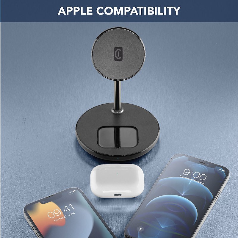 Cellularline wireless charger iPhone Magsf2in1wirk nero