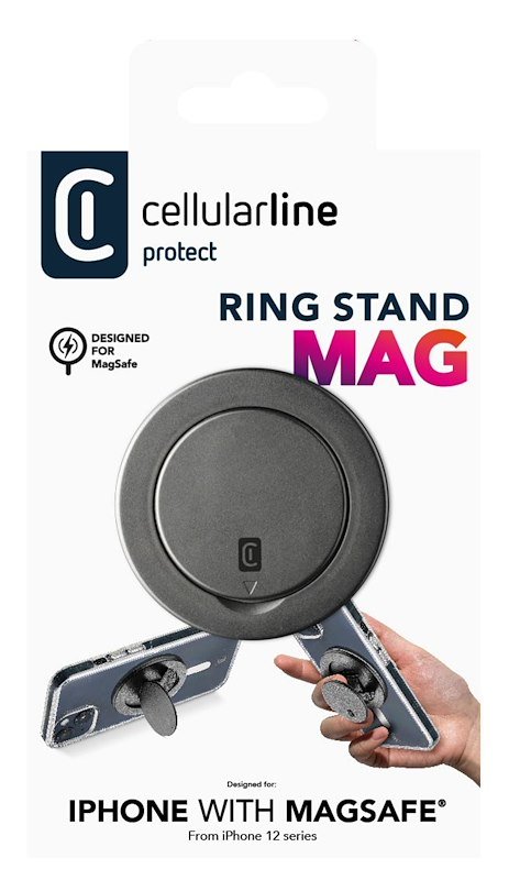 Cellularline Supporto Magnetico Ringstandmagk Nero