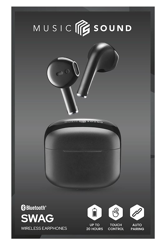 Music Sound Auricolari Wireless SWAG Nero