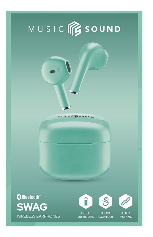 Music Sound Auricolari Wireless SWAG Verde
