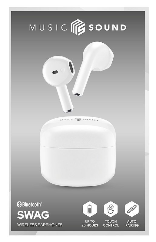 Music Sound Auricolari Wireless SWAG Bianco