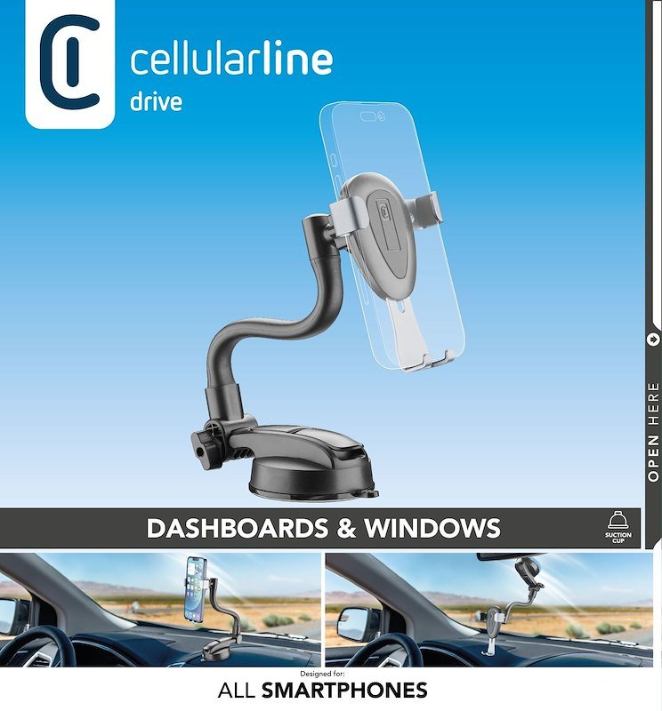 Cellularline Supporto Smartphone Auto Gravityholderwindk Nero