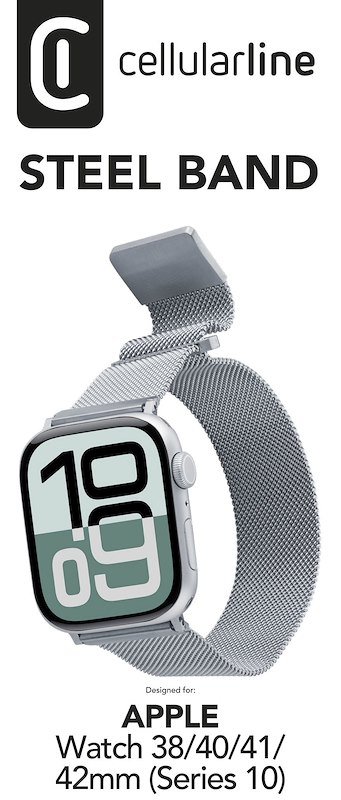 Cellularline Cinturino Steelappwatch3840s Argento