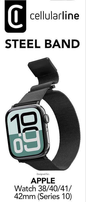 Cellularline Cinturino per Apple Watch 40mm maglia Milanese Nero