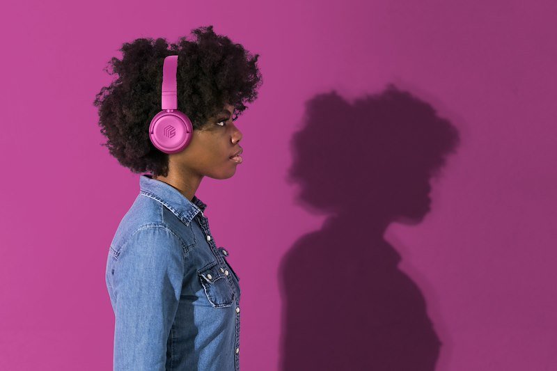 Music Sound Cuffie Bluetooth Vibed Rosa