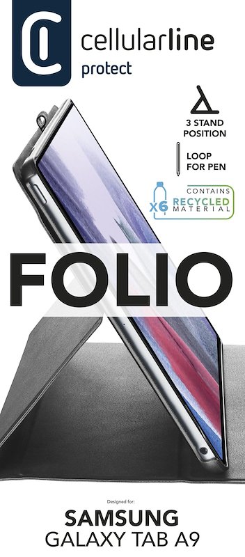 Cellularline Custodia Galaxy Tab A9 Foliogtaba987k Nero