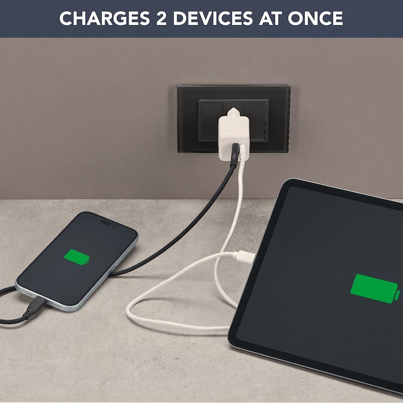 Cellularline Caricabatterie ACHKITC2CGAN30TABW Bianco