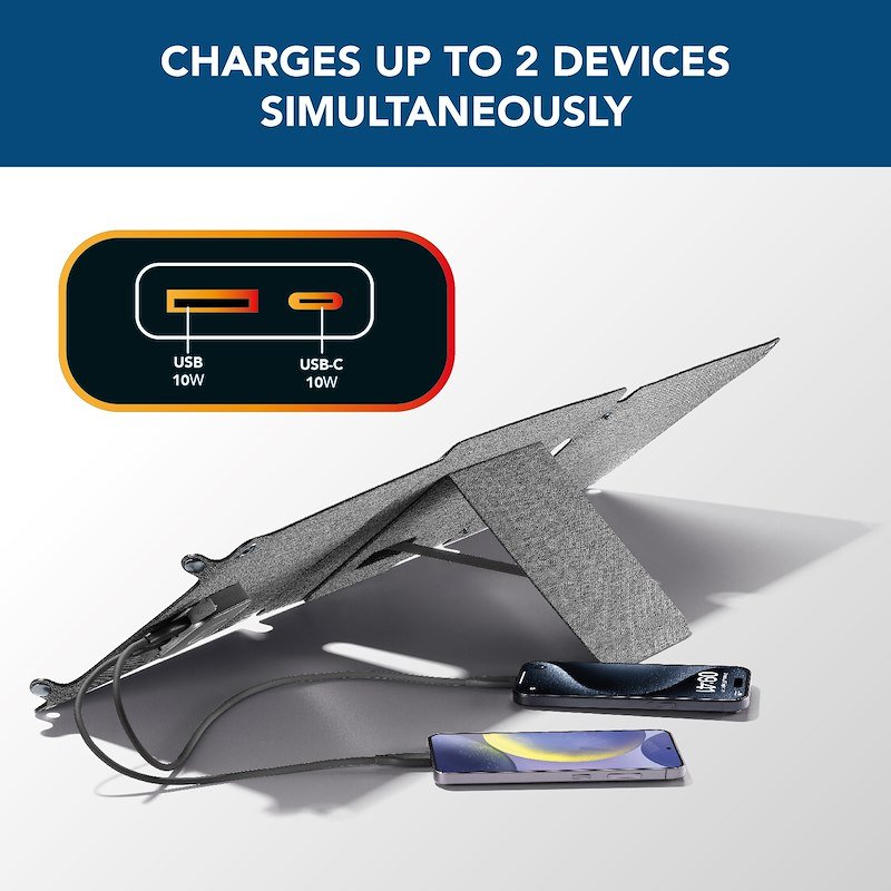 Cellularline Caricabatterie portatile Solar 20W Achsolar2usb20wd