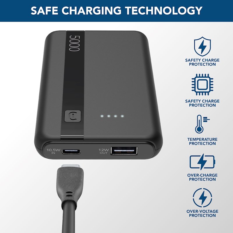 Cellularline Power Bank PBENTRY5000K Nero