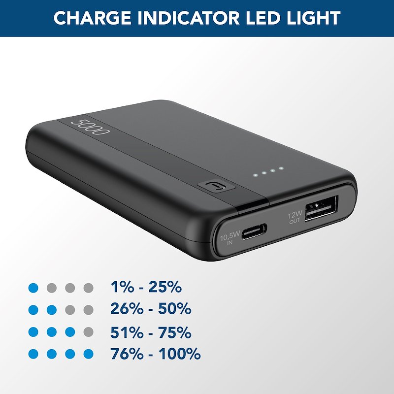 Cellularline Power Bank PBENTRY5000K Nero