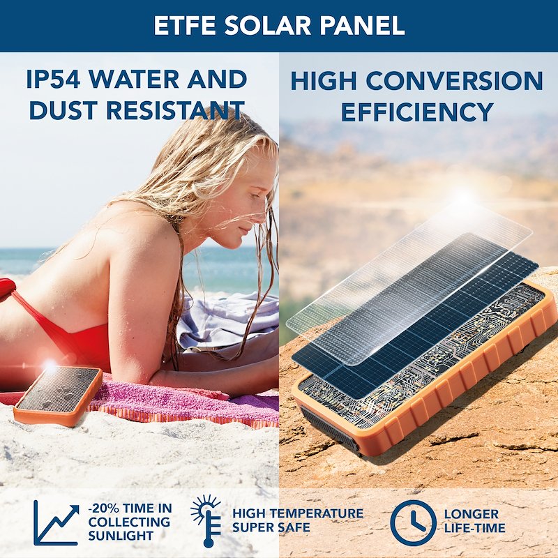 Cellularline Power Bank SOLAR FAST CHARGE PBSOLAR10000O Arancione