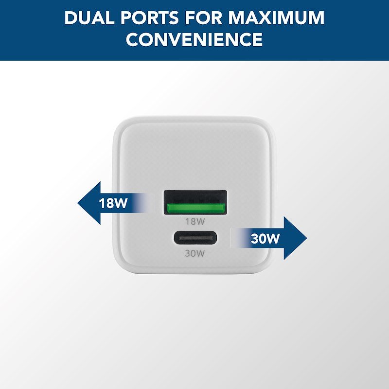 Cellularline Caricabatterie  ACHUSB2GAN30WTABW Bianco