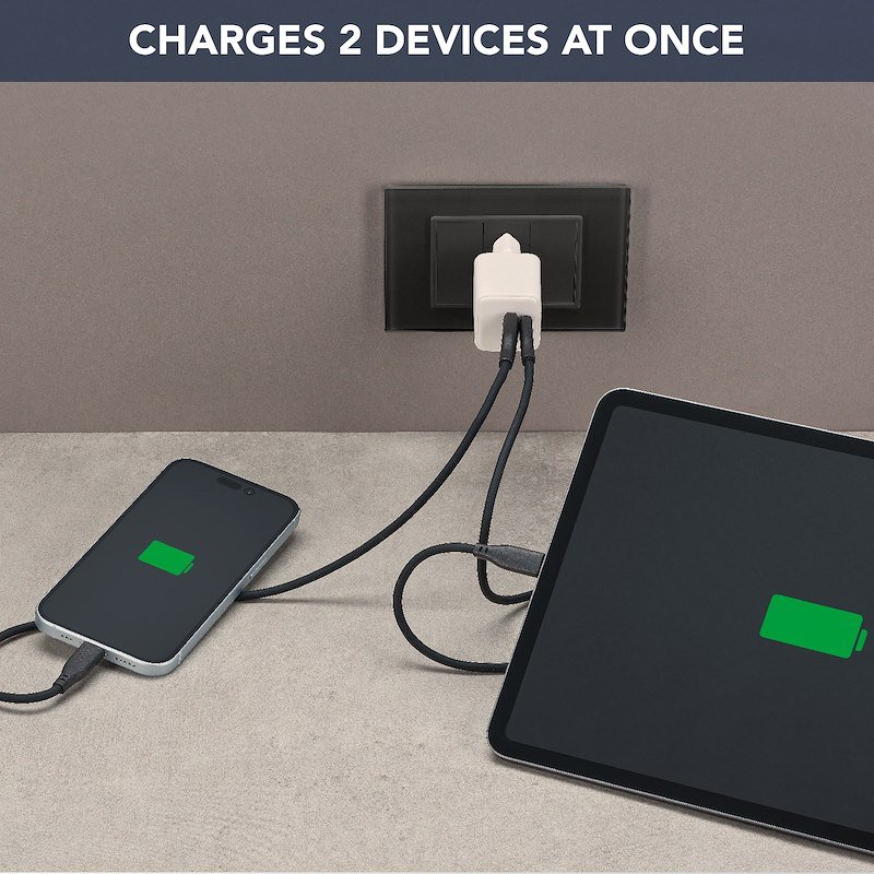 Cellularline Caricabatterie  ACHUSB2GAN30WTABW Bianco