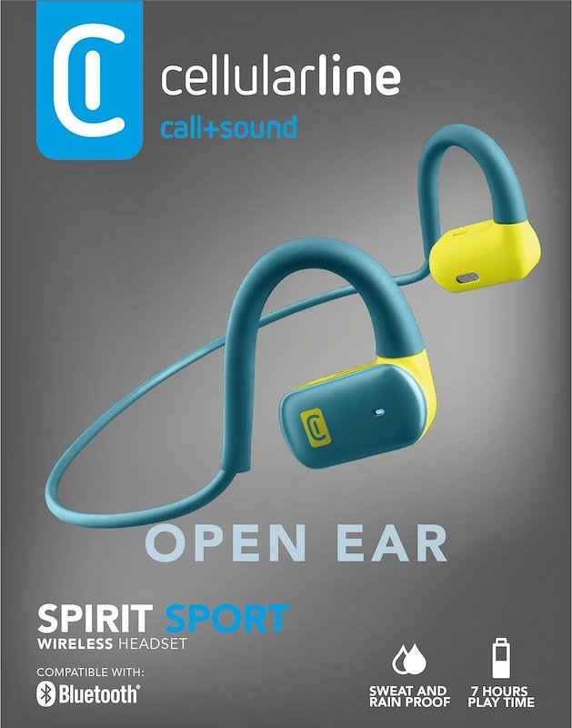 Cellularline Auricolari Bluetooth BTSPIRITL Azzurro/Giallo