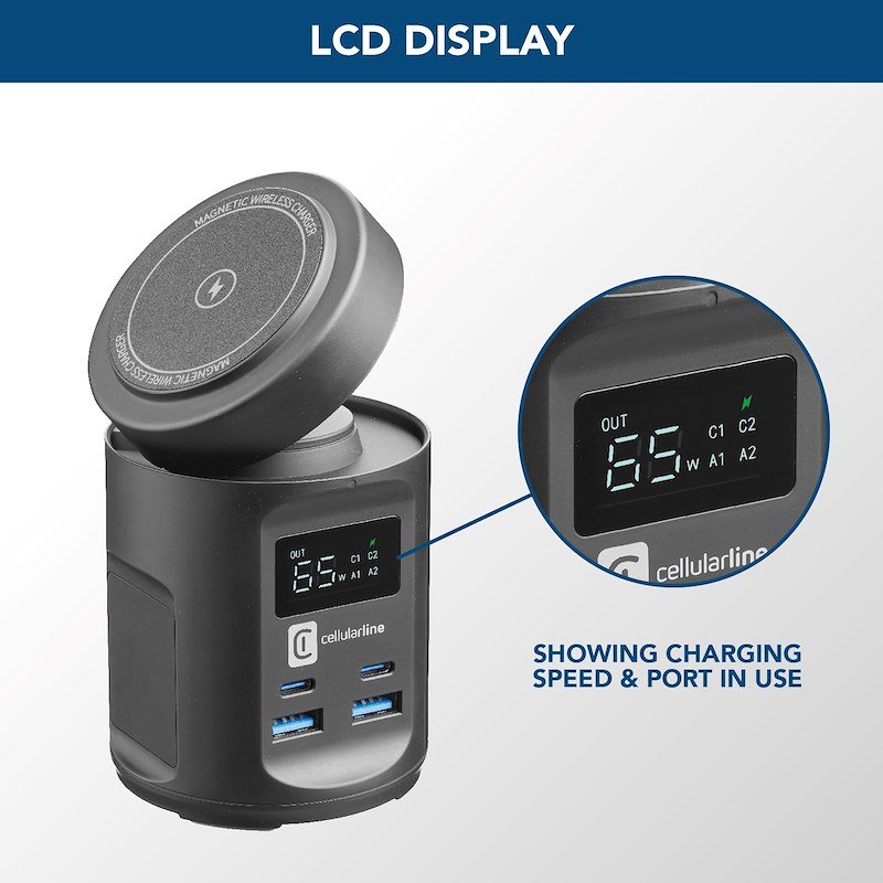 Cellularline Caricabatteria Wireless Hub Magsafe MAGSFHUBWIR4PD65WK Nero
