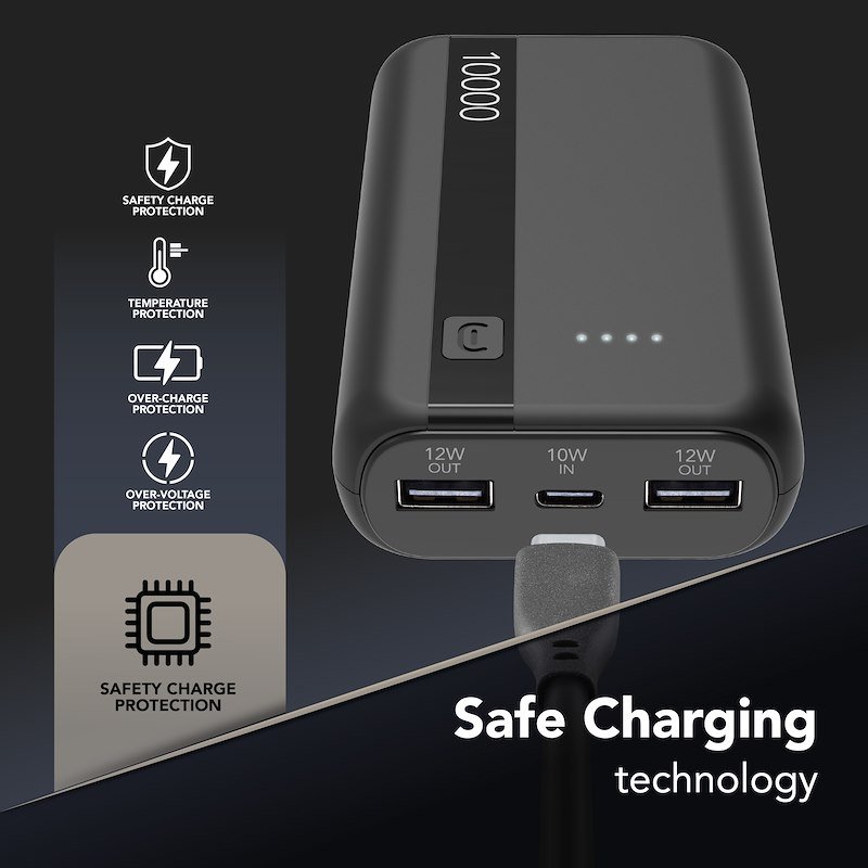 Cellularline Power Bank Pbentry10000k nero