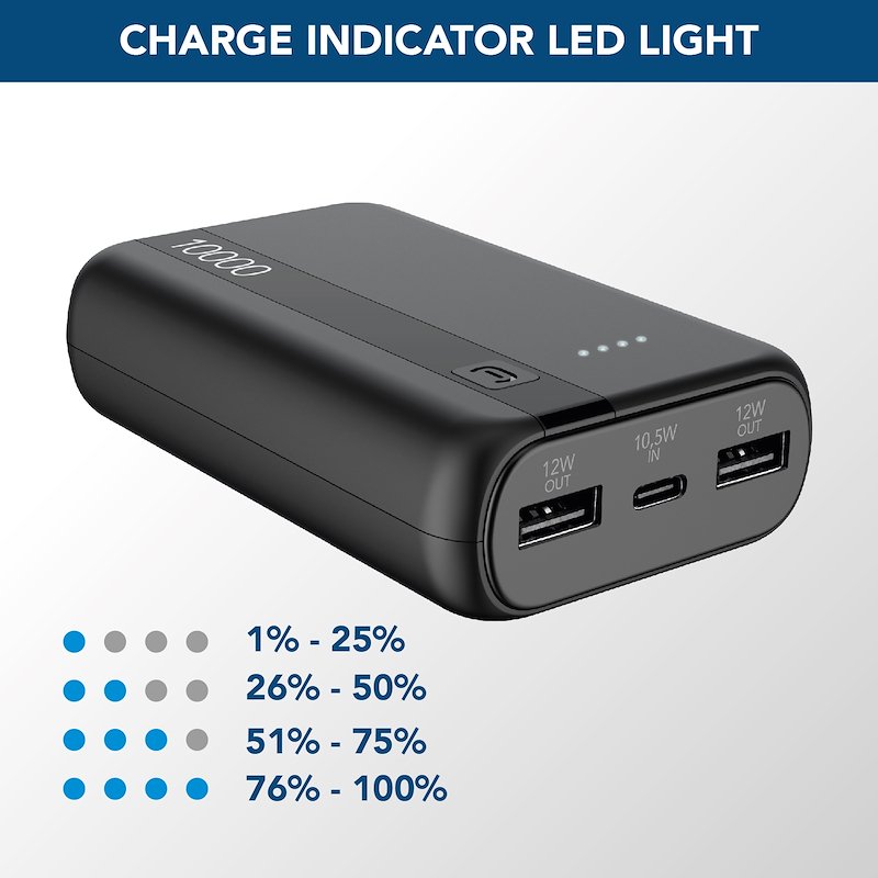 Cellularline Power Bank Pbentry10000k nero