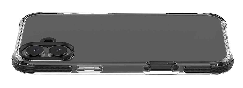 Cellularline Custodia iPhone 16 Plus Tetra Force Strong Guard Trasparente / Nero
