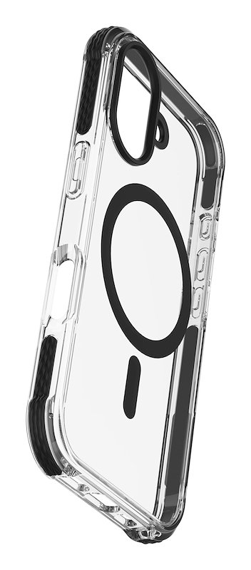 Cellularline Custodia iPhone 16 Plus Tetra Force Strong Guard Magsafe Trasparente / Nero