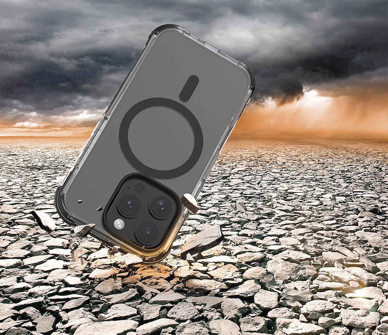 Cellularline Custodia iPhone 16 Pro Tetra Force Strong Guard Magsafe Trasparente / Nero