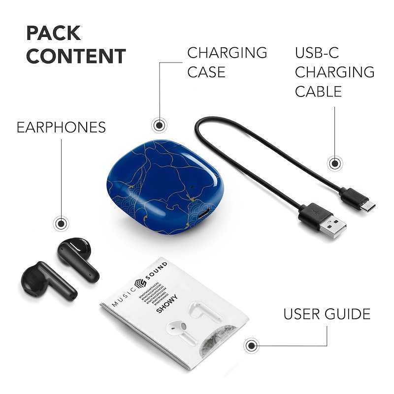Cellularline Auricolari Bluetooth Voice Capsule Btmstwscapsule244 Blu