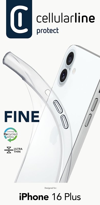 Cellularline Custodia iPhone 16 Plus Fine Trasparente