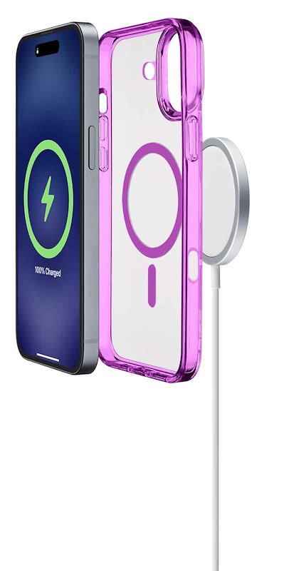 Cellularline Custodia iPhone 16 Plus Iconic Magsafe Trasparente / Rosa
