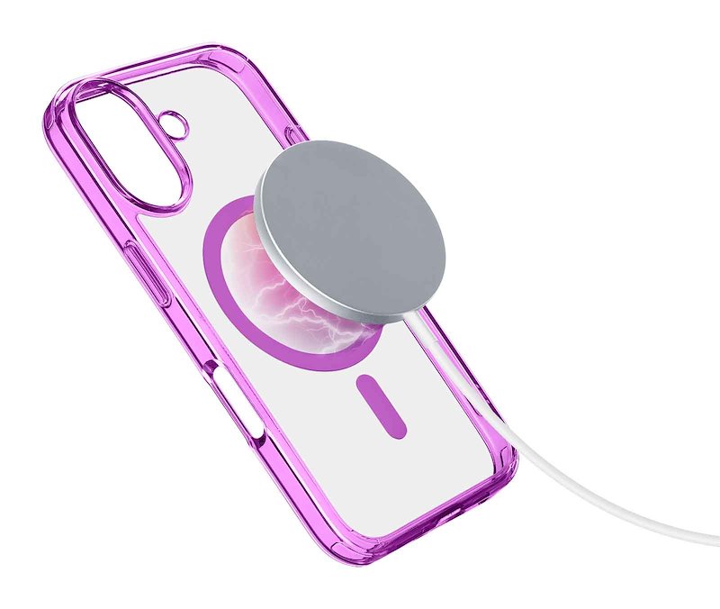 Cellularline Custodia iPhone 16 Plus Iconic Magsafe Trasparente / Rosa