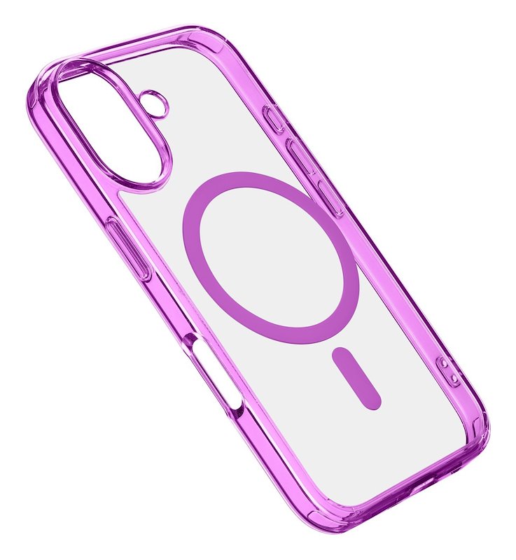 Cellularline Custodia iPhone 16 Plus Iconic Magsafe Trasparente / Rosa
