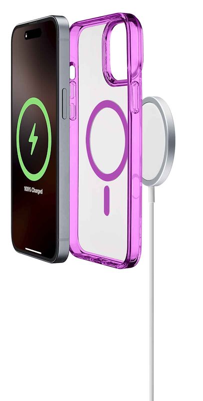 Cellularline Custodia iPhone 16 Pro Max Iconic Magsafe Trasparente / Rosa