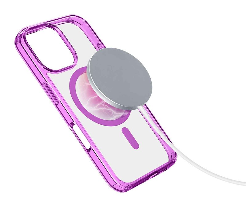 Cellularline Custodia iPhone 16 Pro Max Iconic Magsafe Trasparente / Rosa