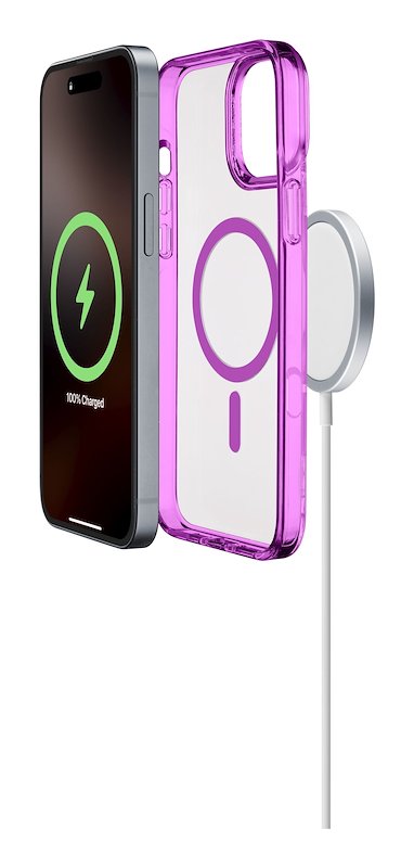 Cellularline Custodia iPhone 16 Pro Max Iconic Magsafe Trasparente / Rosa