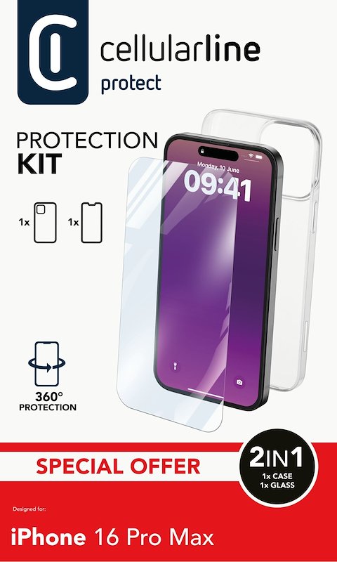Cellularline Kit di accessori per la protezione di iPhone 16 Pro Max
