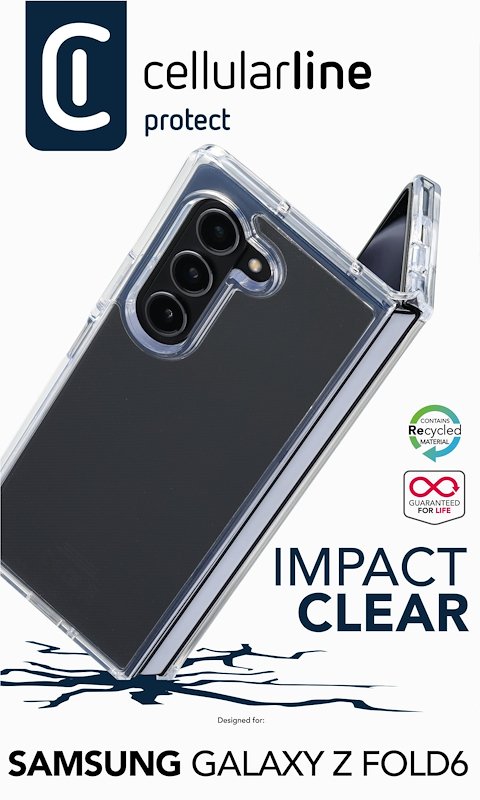 Cellularline Custodia Galaxy Z Fold6 Impact Clear Trasparente