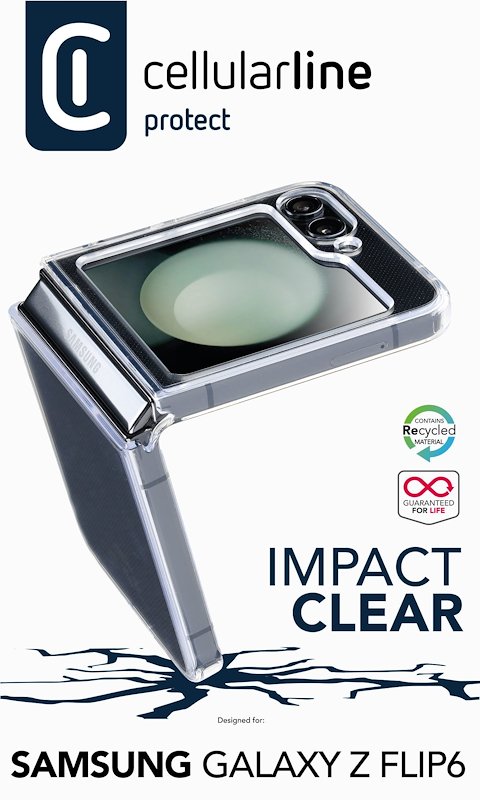 Cellularline Custodia Galaxy Z Flip6 Impact Clear Trasparente