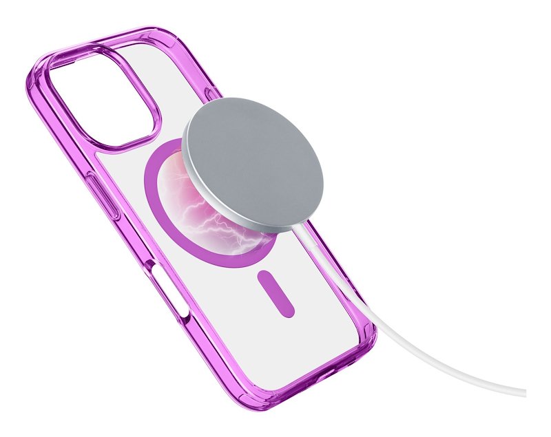 Cellularline Custodia iPhone 16 Pro Iconic Magsafe Trasparente / Rosa