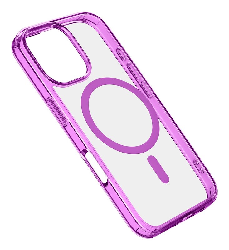 Cellularline Custodia iPhone 16 Pro Iconic Magsafe Trasparente / Rosa