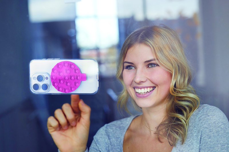 Cellularline Supporto doppia ventosa smartphone Bubble Selfiesuctioncup Rosa