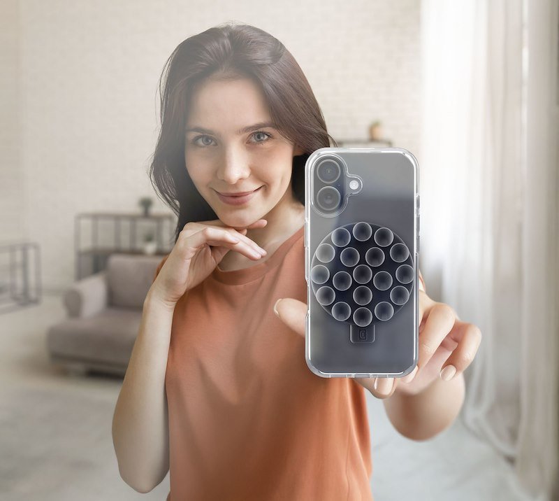 Cellularline Supporto doppia ventosa smartphone Bubble Selfiesuctioncupk