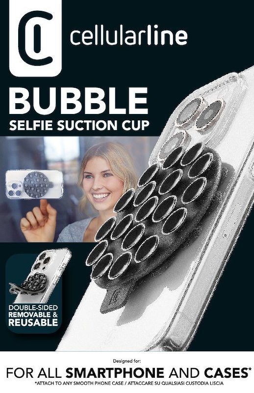 Cellularline Supporto doppia ventosa smartphone Bubble Selfiesuctioncupk