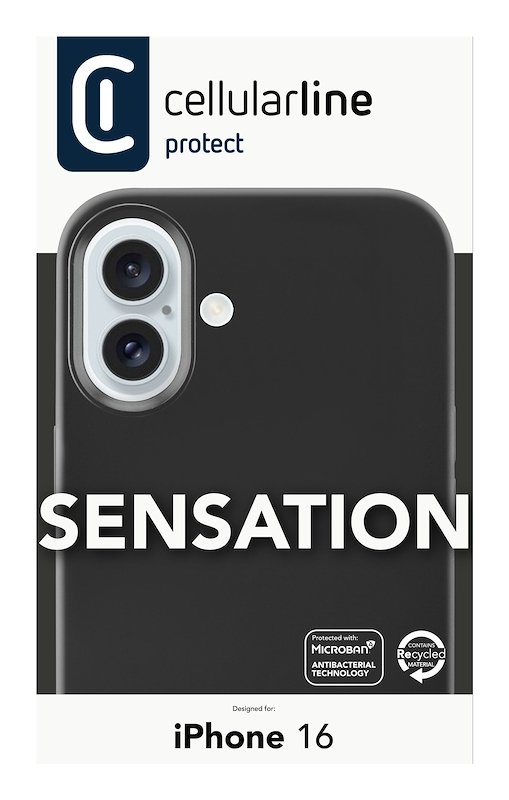 Cellularline Custodia iPhone 16 Sensation Nero