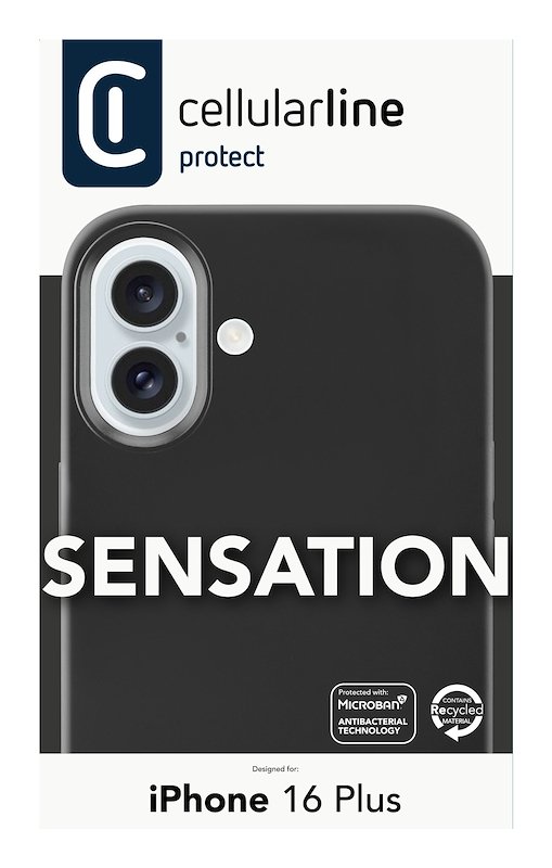 Cellularline Custodia iPhone 16 Plus Sensation Nero