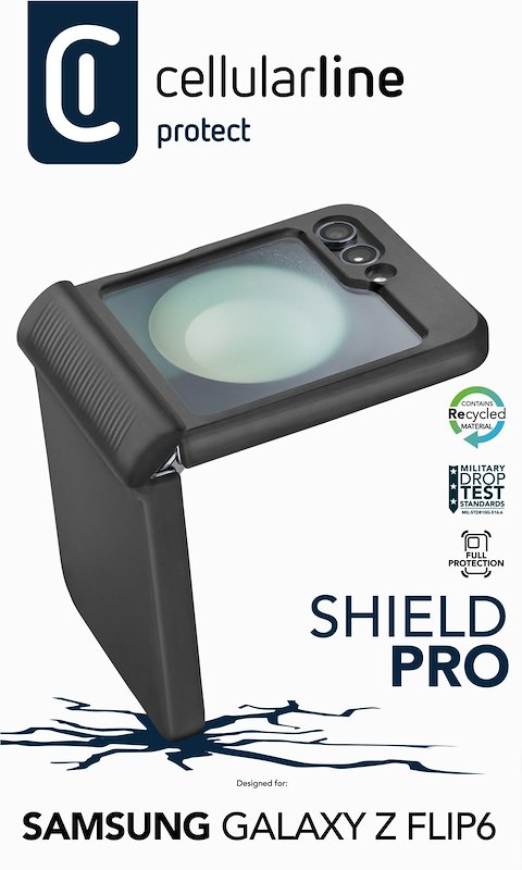 Cellularline Custodia Galaxy Z Flip6 Shield Pro Nero