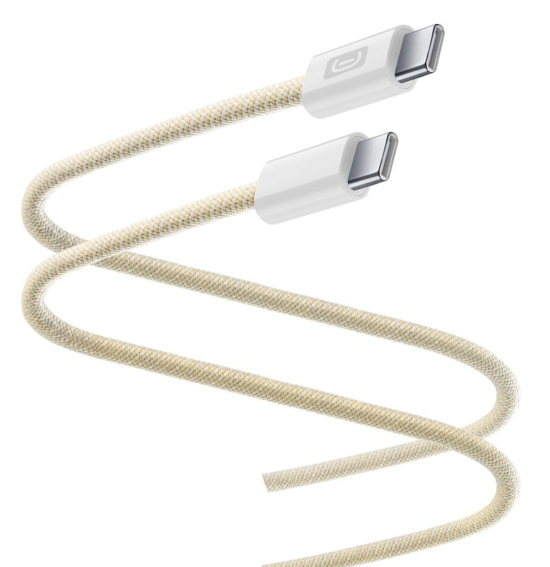 Cellularline Cavo USB-C 2m USBDATABRTABC2C2MY Bianco/Oro