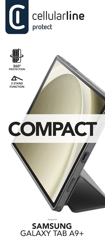 Cellularline Custodia Galaxy Tab A9+ Compact Nero