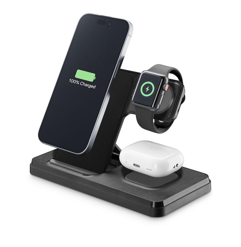 Cellularline Caricabatterie WIRESTAND3IN1FBK